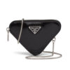 Prada Women Brushed Leather Mini-Pouch-Black