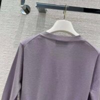 Prada Women Cropped Lurex Cardigan with Intarsia Logo-Purple (1)