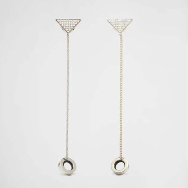Prada Women Crystal Logo Jewels AirPods Pendant Earrings (1)