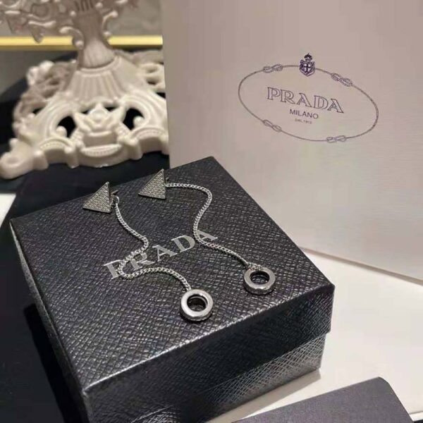 Prada Women Crystal Logo Jewels AirPods Pendant Earrings (6)