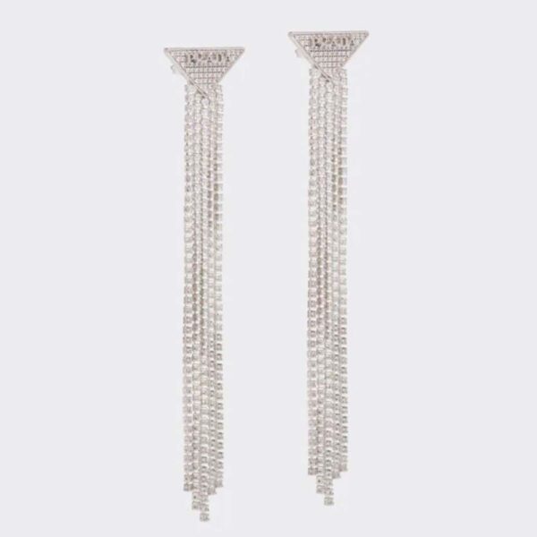 Prada Women Crystal Logo Jewels Zirconia Earrings (1)