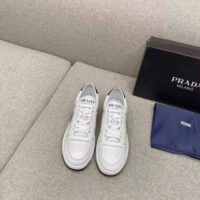 Prada Women Downtown Perforated Leather Sneakers-White (1)