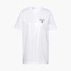Prada Women Embroidered Cotton T-shirt-White