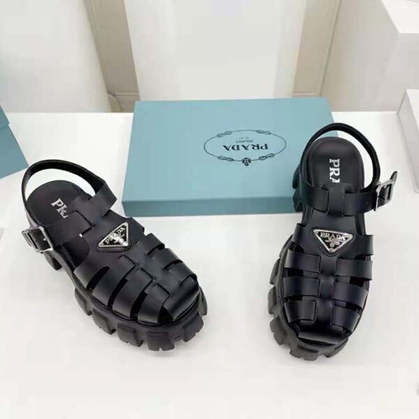 Prada Women Foam Rubber Sandals in 55 mm Heel Height-Black (4)