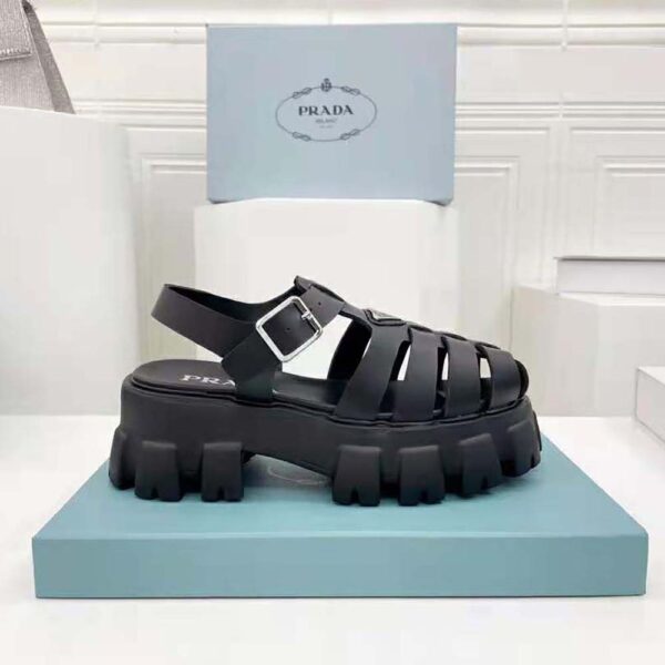 Prada Women Foam Rubber Sandals in 55 mm Heel Height-Black (8)