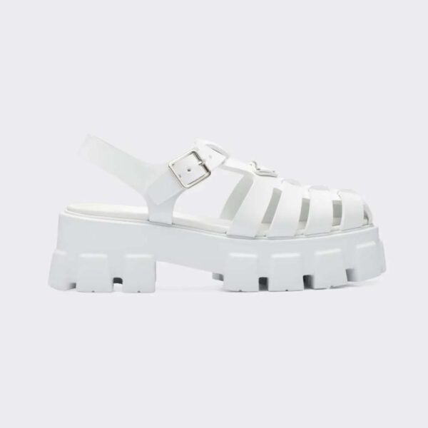 Prada Women Foam Rubber Sandals in 55 mm Heel Height-White (1)