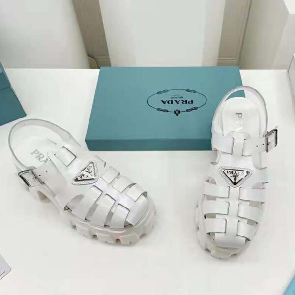 Prada Women Foam Rubber Sandals in 55 mm Heel Height-White (4)