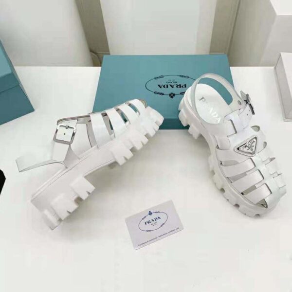 Prada Women Foam Rubber Sandals in 55 mm Heel Height-White (9)