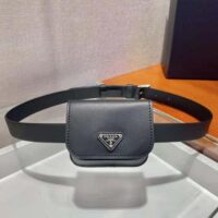 Prada Women Leather Belt With a Hybrid Multifunctional Design-black (1)