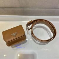 Prada Women Leather Belt With a Hybrid Multifunctional Design-brown (1)