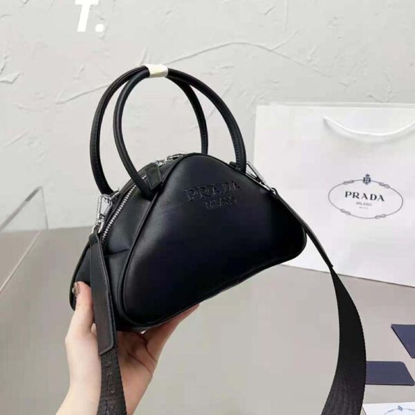 Prada Women Leather Prada Triangle Bag-Black (7)