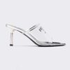 Prada Women Logo-print Plexiglas High-Heel Slides in 75mm Heel Height