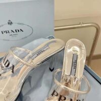 Prada Women Logo-print Plexiglas High-Heel Slides in 75mm Heel Height (1)