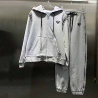 Prada Women Oversized Studded Hoodie-Silver (1)