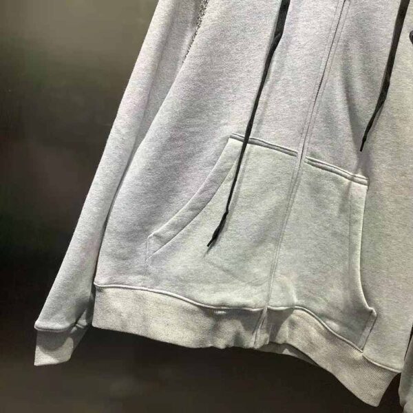 Prada Women Oversized Studded Hoodie-Silver (4)