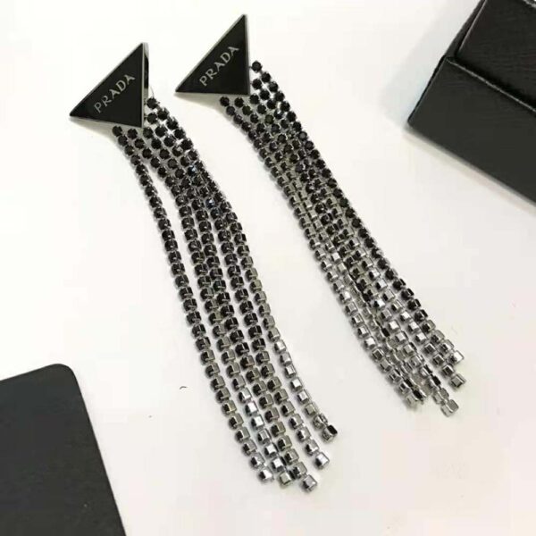Prada Women Prada Symbole Drop Earrings-Black (3)