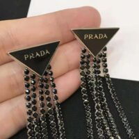 Prada Women Prada Symbole Drop Earrings-Black (1)