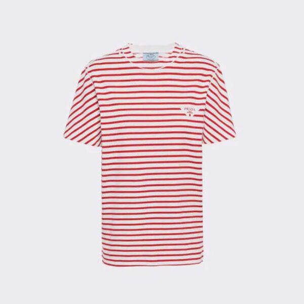 Prada Women Printed Interlock T-shirt-Red (1)