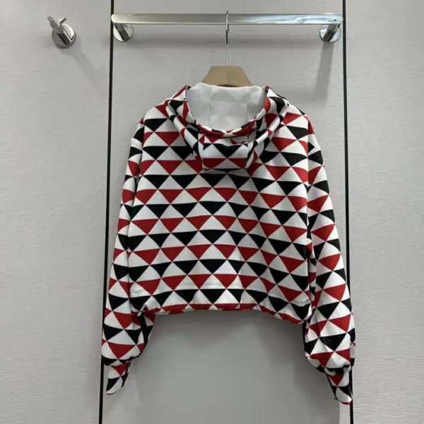 Prada Women Printed Jersey Hoodie-Red (3)