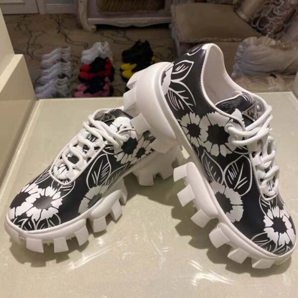 Prada Women Printed Nylon Sneakers-Black (5)