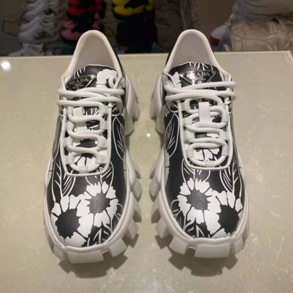 Prada Women Printed Nylon Sneakers-Black (6)