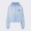 Prada Women Re-Nylon Cropped Jacket-Blue