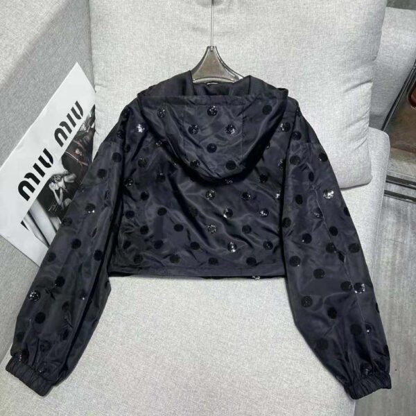 Prada Women Re-Nylon Embroidered Jacket-Black (7)