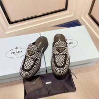 Prada Women Satin Mules with Crystals in 40mm Heel Height-Black (1)