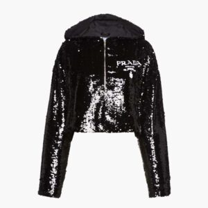 Prada Women Sequin-Embellished Chiffon Hoodie