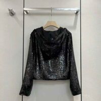 Prada Women Sequin-Embellished Chiffon Hoodie (1)