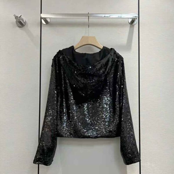 Prada Women Sequin-Embellished Chiffon Hoodie (3)