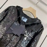 Prada Women Sequin-Embellished Chiffon Hoodie (1)