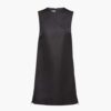 Prada Women Sleeveless Round-neck Re-Nylon Mini-Dress-Black