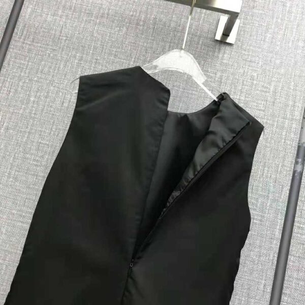 Prada Women Sleeveless Round-neck Re-Nylon Mini-Dress-Black (7)