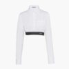 Prada Women Stretch Poplin Shirt with a Hybrid Design Reinvents