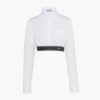 Prada Women Stretch Poplin Shirt with a Hybrid Design Reinvents