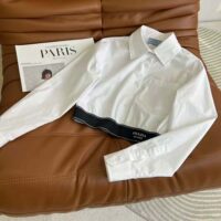 Prada Women Stretch Poplin Shirt with a Hybrid Design Reinvents (1)