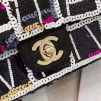 Chanel Women CC Classic Handbag Embroidered Satin Sequins Gold-Tone Metal (2)