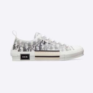 Dior Men B23 Low-Top Sneaker White and Black Dior Oblique Canvas