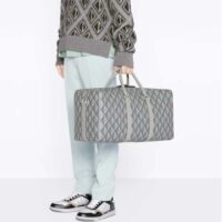 Dior Unisex CD Lingot 50 Duffle Bag Gray CD Diamond Canvas (3)