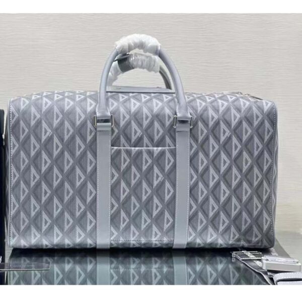 Dior Unisex CD Lingot 50 Duffle Bag Gray CD Diamond Canvas (4)