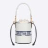 Dior Unisex CD Small Dior Vibe Bucket Bag White Blue Smooth Calfskin