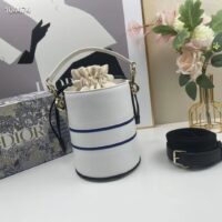 Dior Unisex CD Small Dior Vibe Bucket Bag White Blue Smooth Calfskin (1)