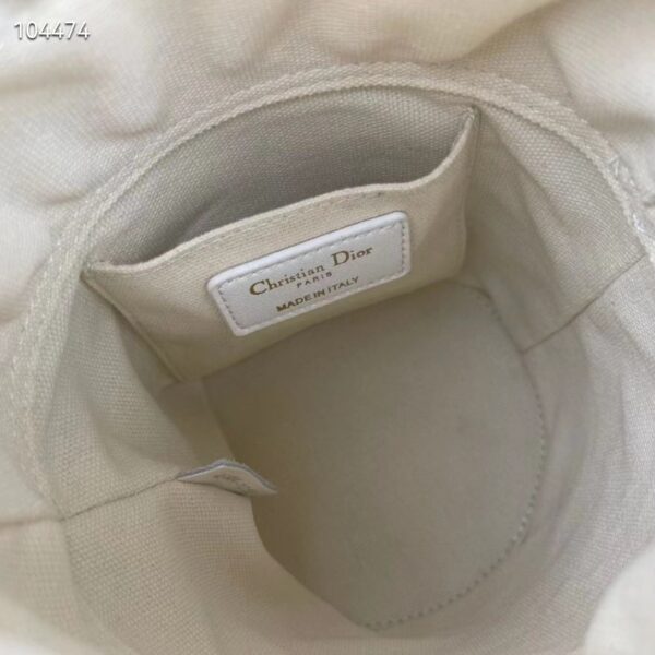 Dior Unisex CD Small Dior Vibe Bucket Bag White Blue Smooth Calfskin (4)