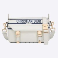 Dior Unisex CD Small Diorcamp Bag White Blue Smooth Calfskin (3)