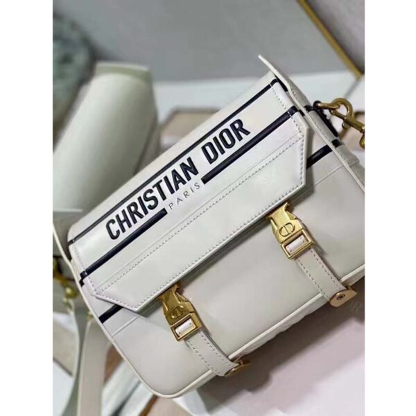 Dior Unisex CD Small Diorcamp Bag White Blue Smooth Calfskin (8)