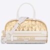 Dior Women CD Medium Vibe Zip Bowling Bag White Padded Étoile Calfskin