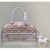 Dior Women CD Medium Vibe Zip Bowling Bag White Padded Étoile Calfskin (3)