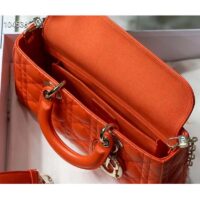 Dior Women Lady D-Joy Bag Bright Orange Cannage Lambskin (1)