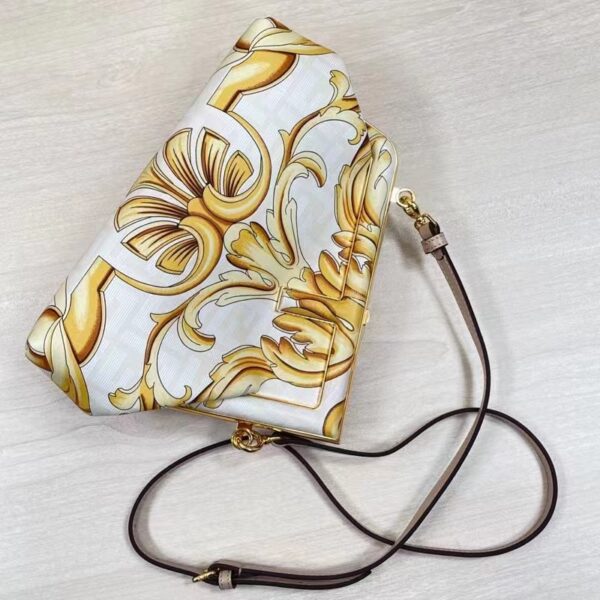 Fendi Women First Small Fendace White Yellow Printed Silk Bag (1)